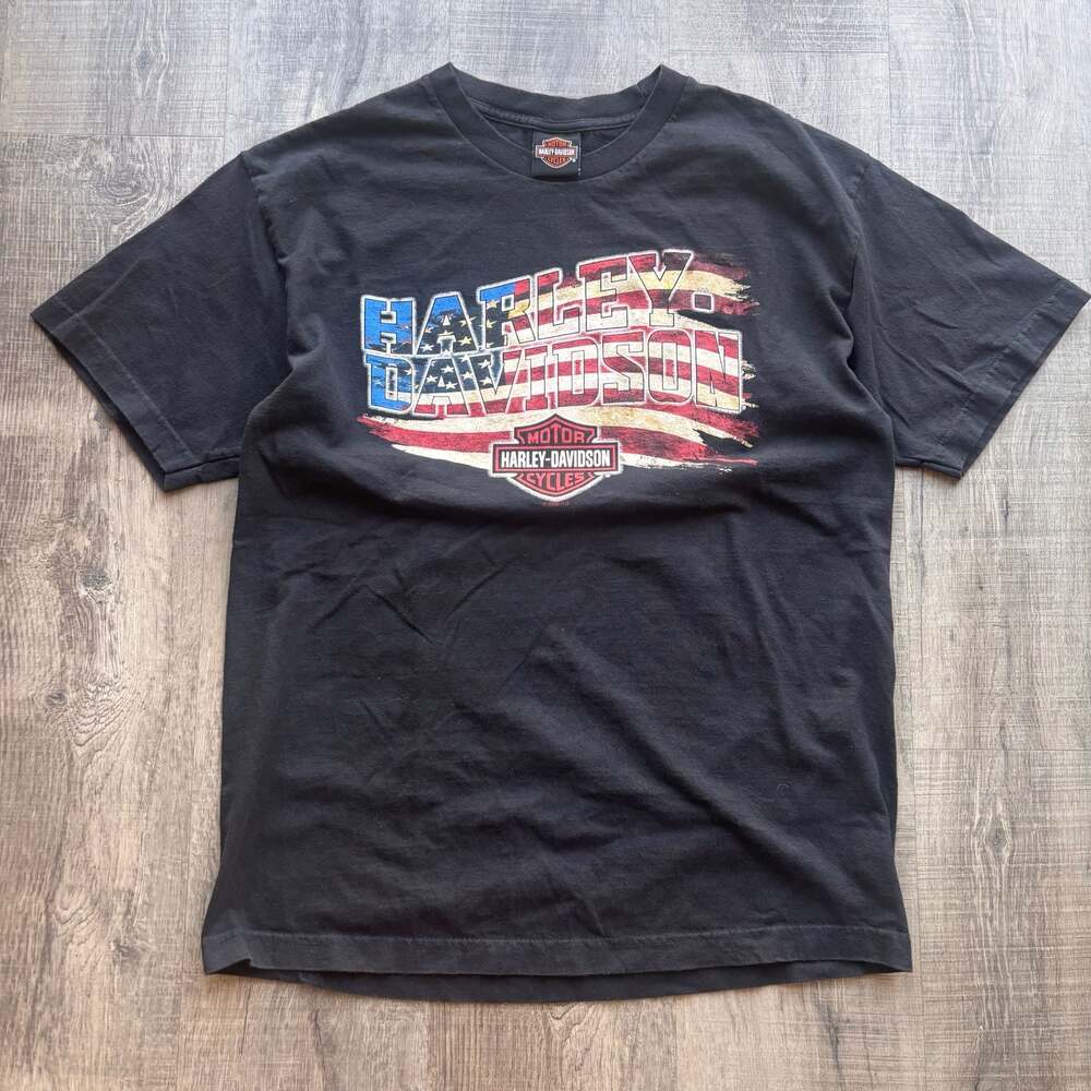 Harley-Davidson American Flag Graphic T-Shirt Black